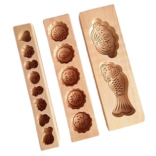 木制巧果磕子模具火烧面磕子鱼元宝磕饽饽模具