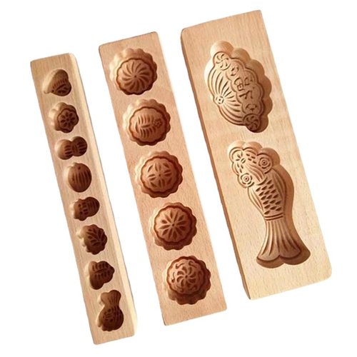 木质月饼模具年糕馒头多孔细长