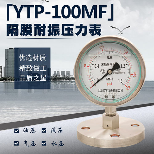 法兰防腐蚀耐酸碱隔膜压力表