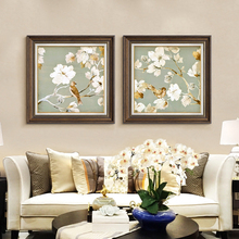 轻奢美式乡村客厅花鸟装饰画欧式沙发背景墙卧室床头壁画墙画挂画