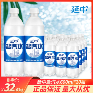 延中鹽汽水600ml 整箱批特價 夏季 降溫鹽汽水飲品 20瓶碳酸飲料經典