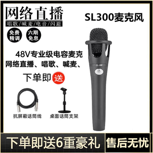 BABYBOTTLE 66 SL-E300手持电容麦克风话筒直播录音棚K歌主播喊麦