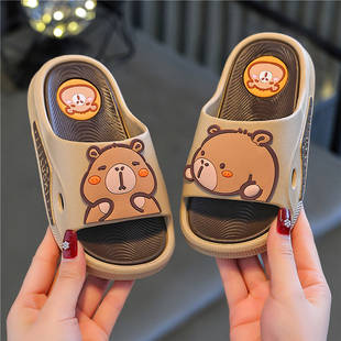 幼儿园软底洗澡防滑室内居家男孩凉拖鞋 卡皮巴拉儿童拖鞋 男童夏季