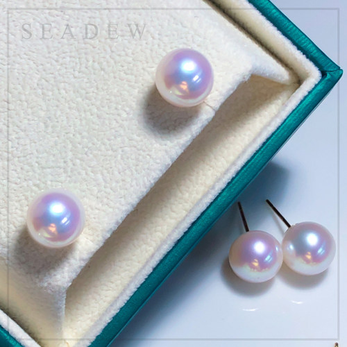 日本akoya海水珍珠18k带证书无暇