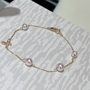 Akoya海水珍珠蝴蝶手链女款M家同款蝴蝶手链御木气质梦幻手饰