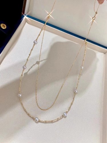 网红珍珠项链18K彩凛珠小灯泡