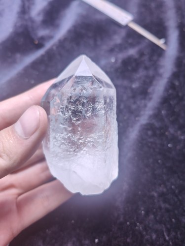 146克天然横纹喜玛拉雅水晶资料库水晶37面杜氏水晶纯天然梅花印