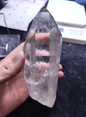 478克天然白水晶骨干原石 巴基斯坦喜玛拉雅三角形资料库水晶