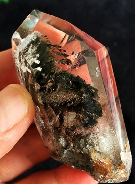 天然白水晶柱 千层绿幽灵金字塔水晶柱摆 规格：79克689*31*25mm