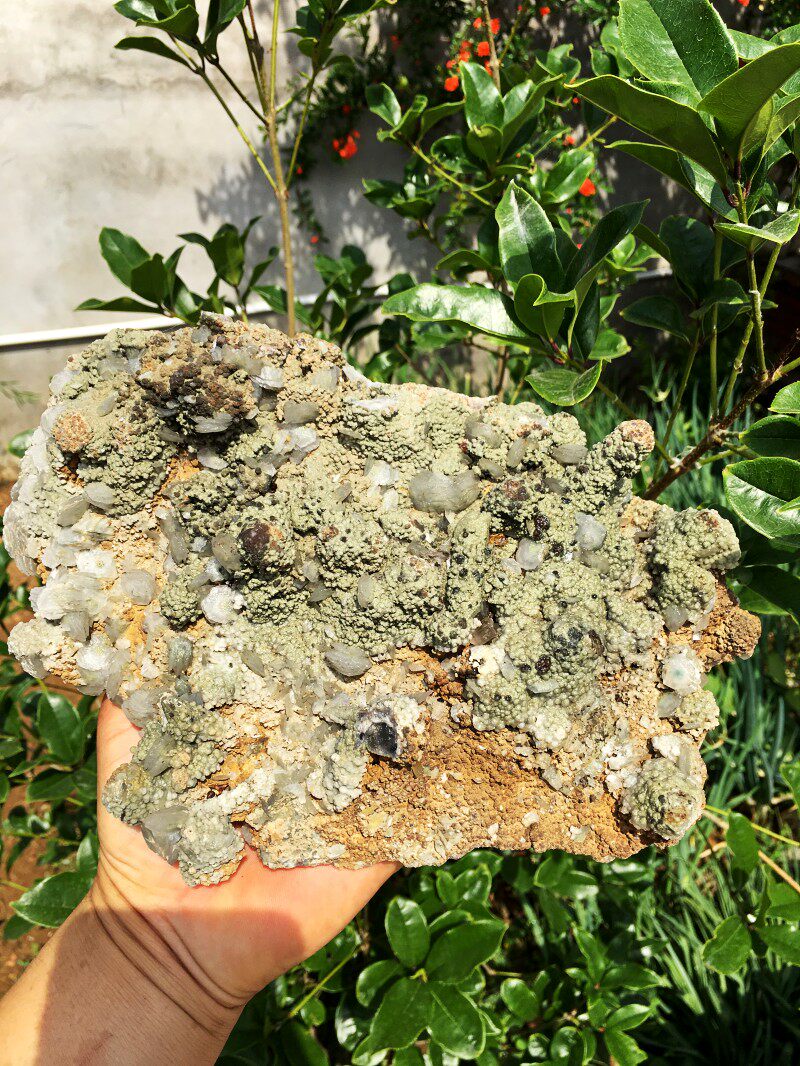 1803克天然白水晶骨干原石 方解石 绿水晶共生矿物标本超美型