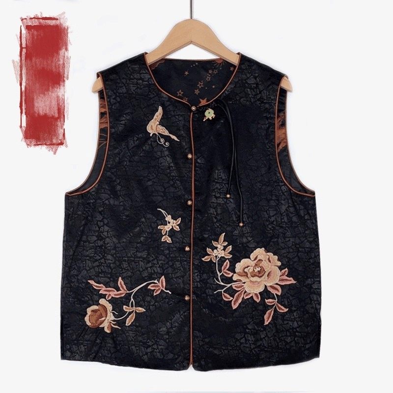 春秋新款新中式时尚复古重工刺绣休闲双面双穿马甲女百搭坎肩背心,女装/女士精品,马夹,淘宝优惠券,粉丝福利购,淘宝优惠卷