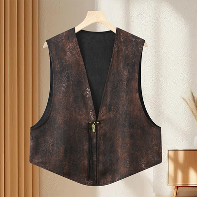 国风山水花复古短装减龄马甲外套