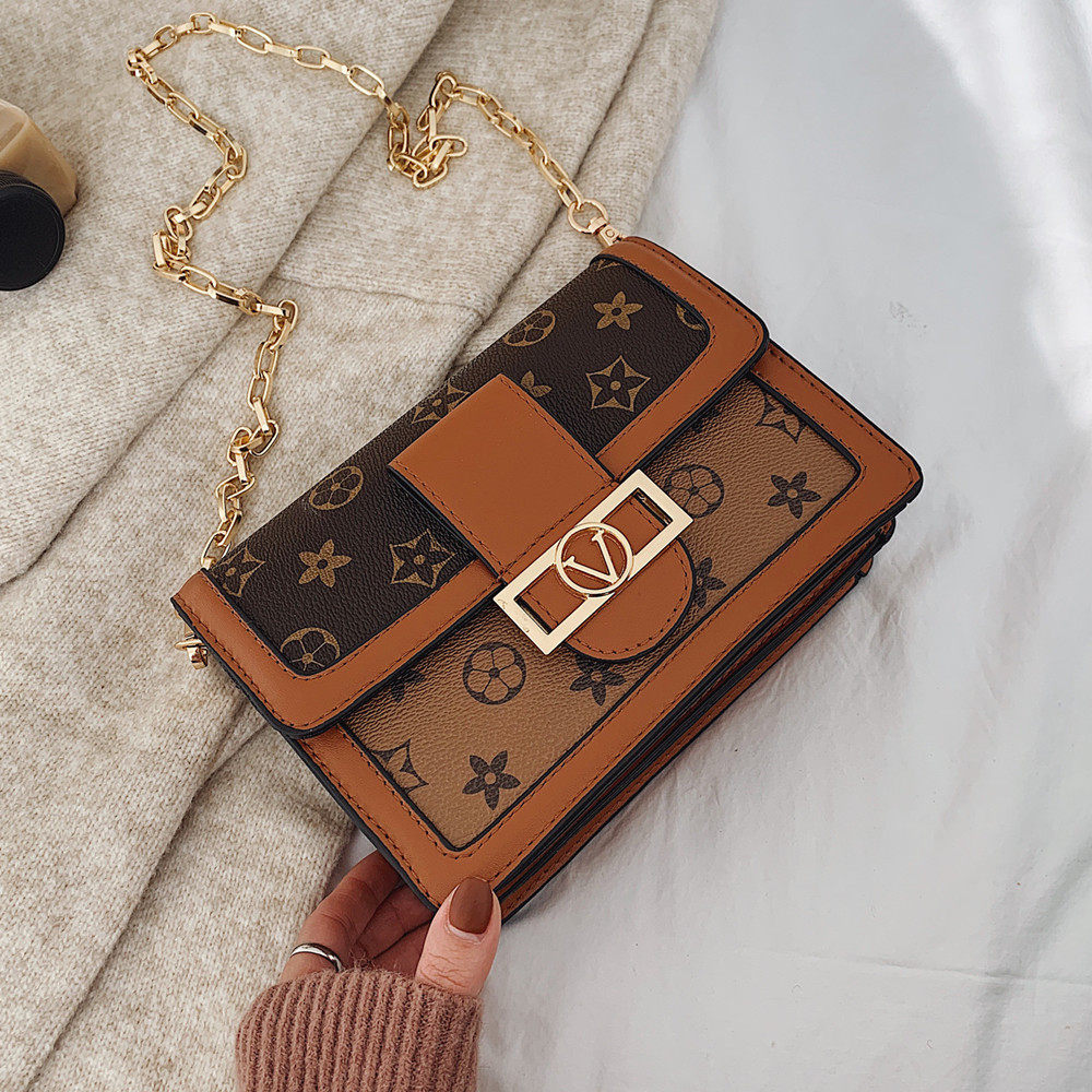 网红包包女2020新款单肩斜挎包高级感洋气小方包简约复古女包潮