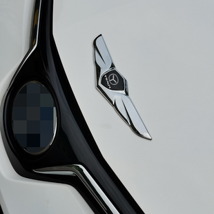 君马立体车标赛克5美图3 s70金属配件黑标车头盖贴汽车标改装饰品