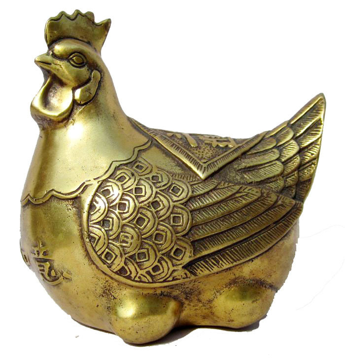 益鼎贵铜生肖鸡铜母鸡下蛋鸡摆件家居装饰品工艺品摆设