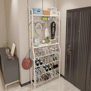 门口置物架落地门后窄款夹缝家用篮球运动器材衣帽书包鞋子收纳架