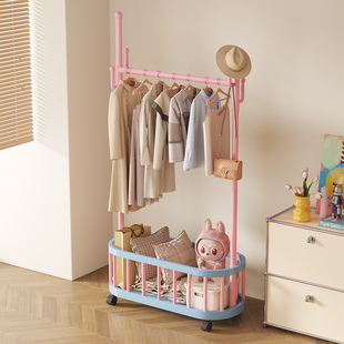 多巴胺简易开放式衣柜宿舍挂衣架落地卧室小型家用儿童衣服收纳柜