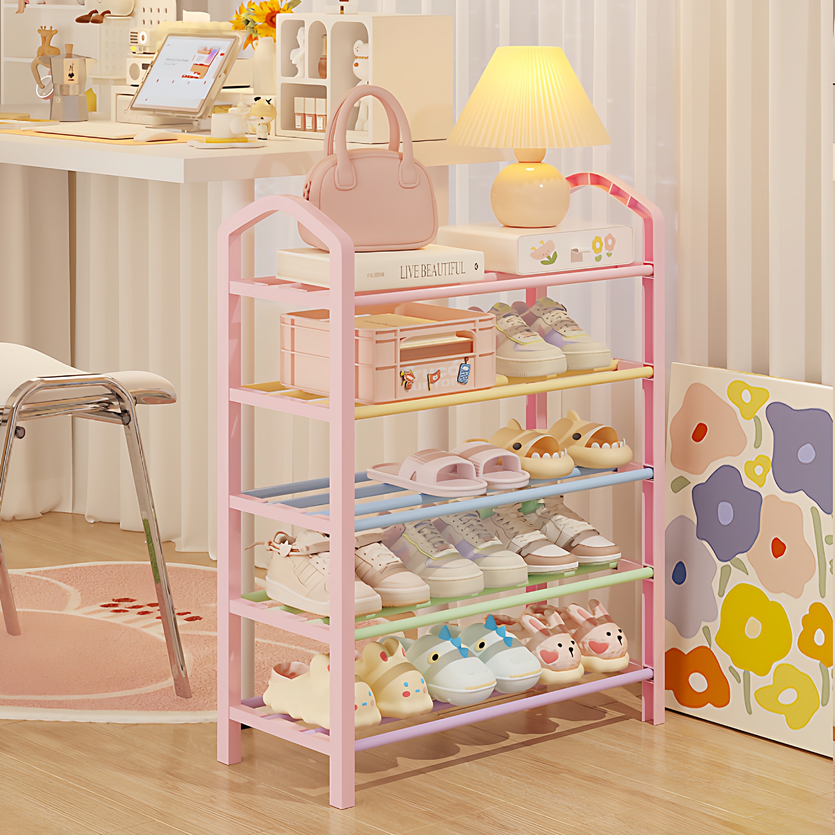 大学生宿舍鞋架子多层出租房简易家用门口小型鞋柜收纳架2026新款