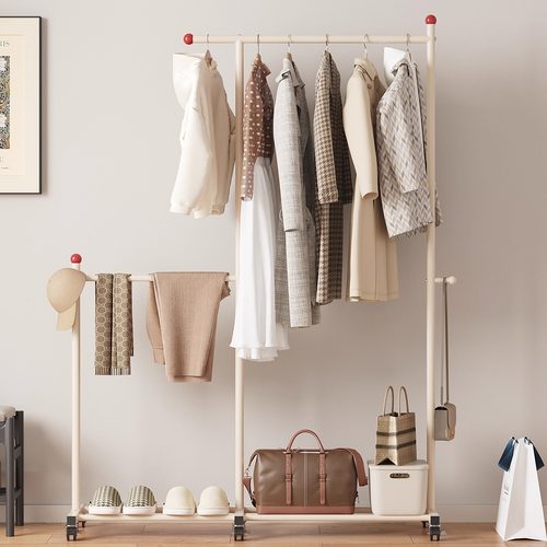 【多功能分区！】奶油风挂衣架