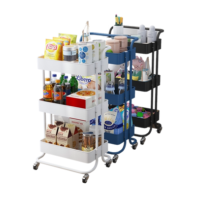 美容院落地置物架小推车