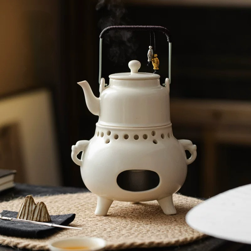 苏打釉煮茶套装家用户外碳炉酒精炉功夫茶具整套陶泥围炉煮茶