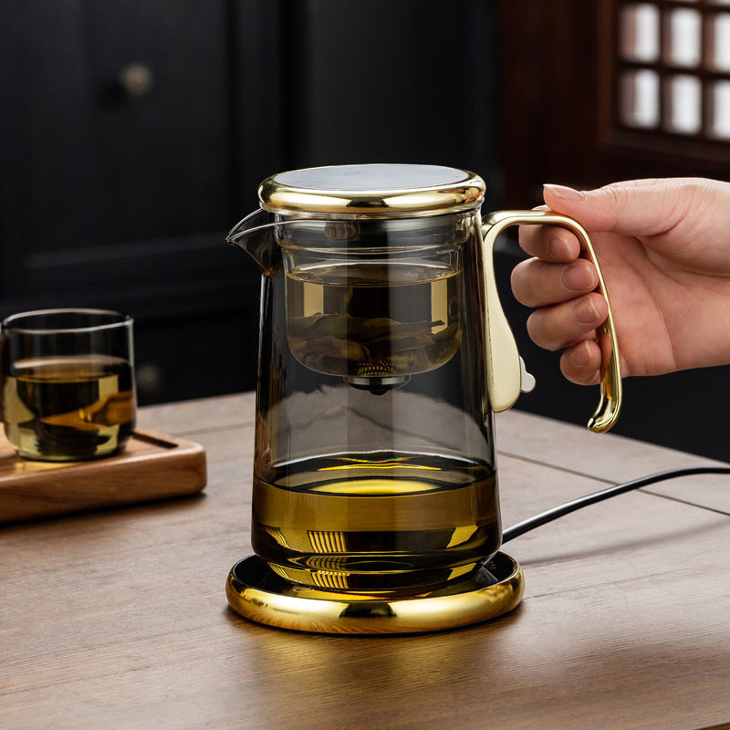 泡茶壶茶水分离飘逸杯全玻璃内胆一键过滤家用茶具套装磁吸泡茶杯