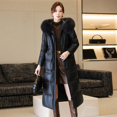 皮衣燕夫人海宁真皮长款过膝