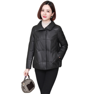 小皮衣真皮羽绒服女2024冬季新款休闲韩版海宁绵羊皮夹克外套短款