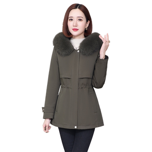 派克服女冬季新款小个子狐狸毛獭兔毛内胆可拆卸海宁皮草外套短款