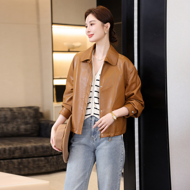 真皮皮衣女2025春秋新款海宁绵羊皮外套小皮衣女真皮夹克大牌短款
