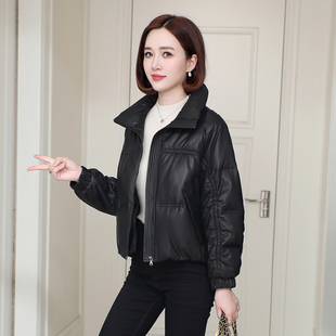 真皮羽绒服女2025冬季新款宽松个性鹅绒海宁绵羊皮夹克外套短款