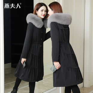 派克服大衣女2020新款 冬款 狐狸毛海宁皮草獭兔毛内胆可拆卸中长款