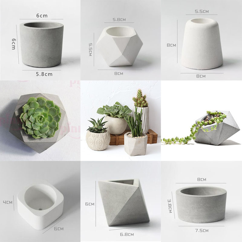 促销水泥构件花盆硅胶模具多边形混凝土石膏多肉花盆制作绿植模具