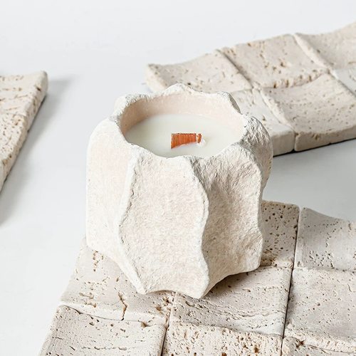 北欧风波浪边水泥香薰蜡烛杯模具