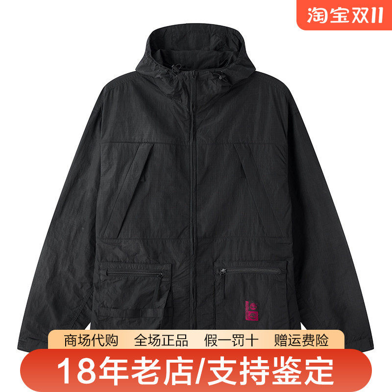 Timberland添柏岚男装户外轻薄透气格纹休闲连帽夹克风衣A668U