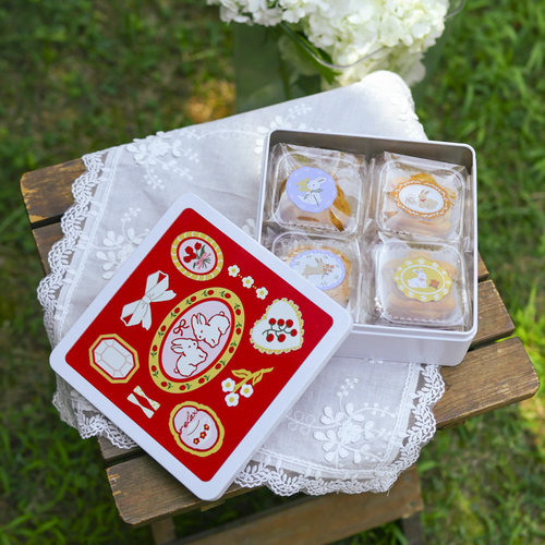 2025蛋黄酥糕点流心月饼中秋月饼包装盒曲奇奶枣雪花酥创意兔铁盒