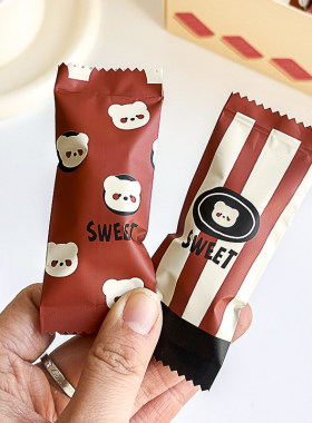 烘焙糖果糖纸袋子节日手工牛轧糖包装袋小熊糖果袋可爱家用机封袋