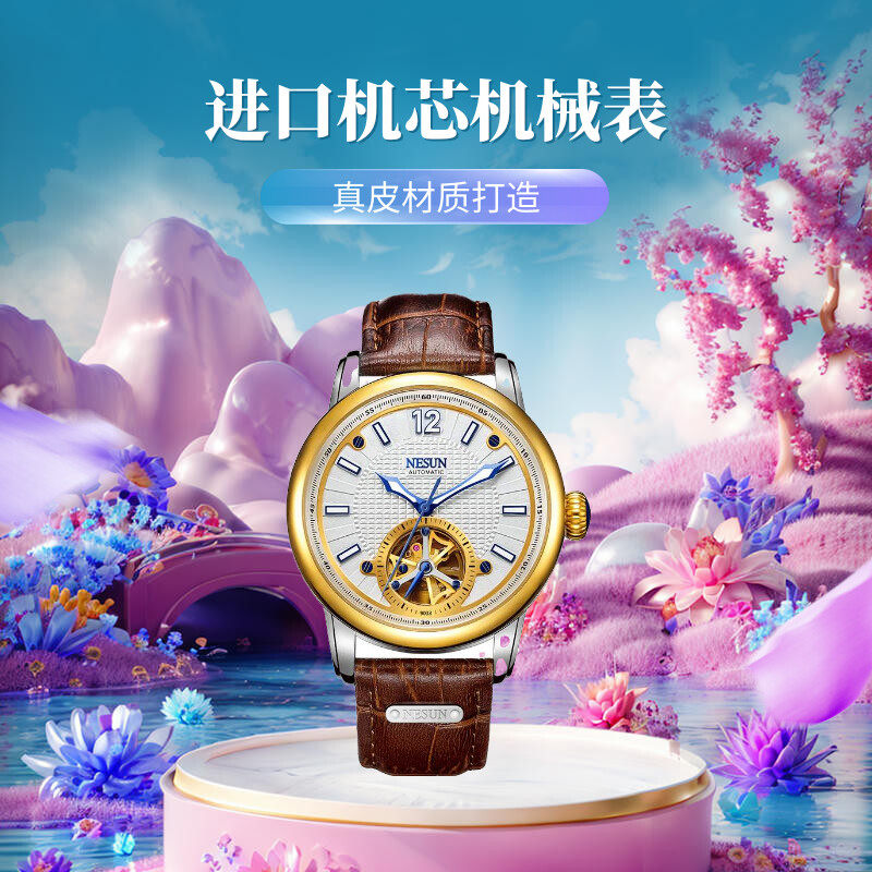 机械表休闲男表时尚镂空防水夜光