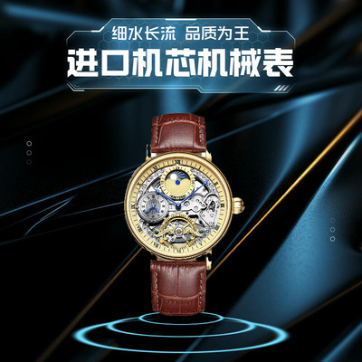 潮流进口机芯男士商务休闲机械表