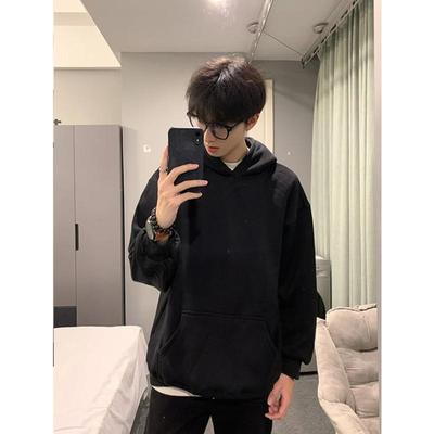 黑色卫衣男款秋冬高级感潮牌情侣