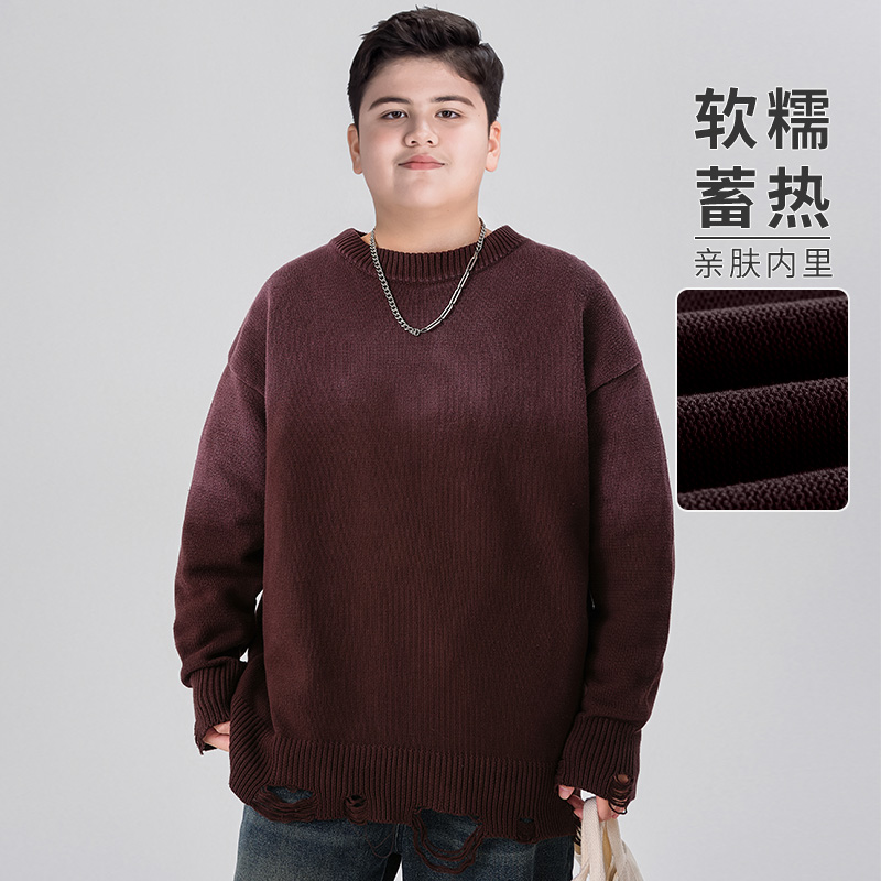 胖童装男童纯棉毛衣加肥加大