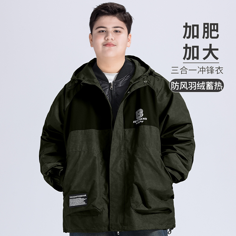 俊俏童儿胖男童冲锋衣羽绒服