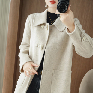 双面呢大衣女中长款毛呢外套2025新款秋冬羊毛大衣韩版显瘦上衣