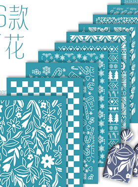 可重复使用软陶耳环饰品蓝色镂空转印布模具丝网印刷花朵纹理图案