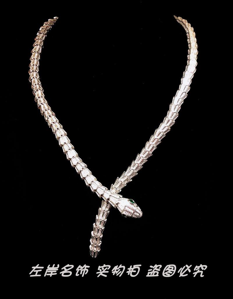 欧美风格高档奢华时尚夸张蛇项链微镶锆石绿眼睛蛇项圈公主蛇项饰