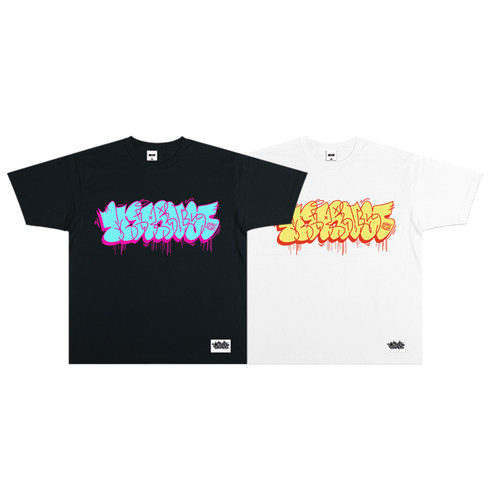 蜜丘琳短袖街头嘻哈大涂鸦印花