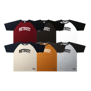 街头嘻哈学生街舞说唱短袖 蜜丘琳METRUST国潮插肩短袖 TEE恤衫