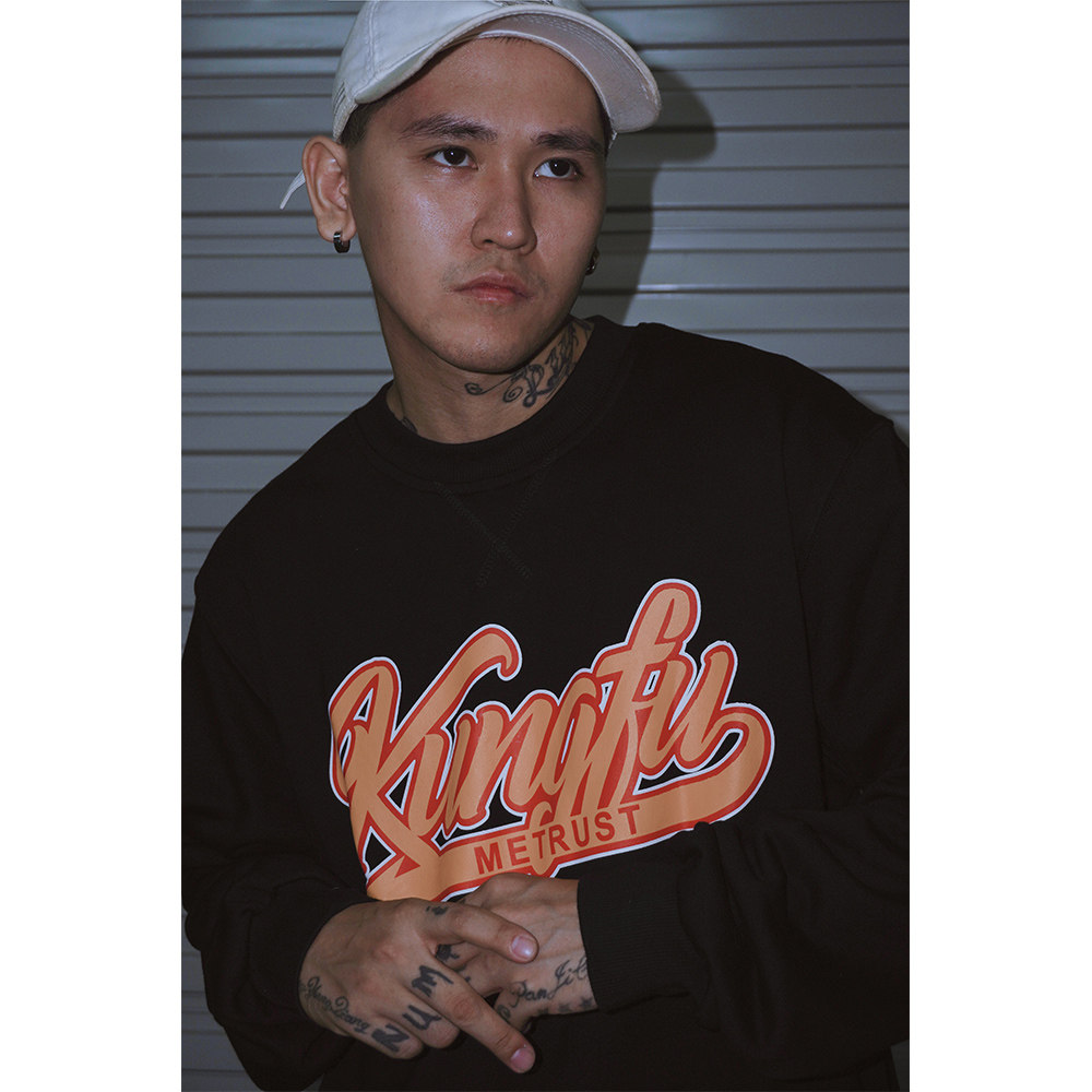 蜜丘琳kungfu功夫系列国潮中国风嘻哈bboy街舞说唱滑板圆领卫衣