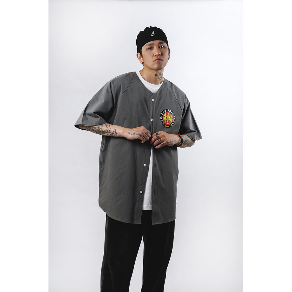 蜜丘琳新款国潮复古老鹰短袖棒球衫街舞滑板嘻哈说唱宽松棒球衫