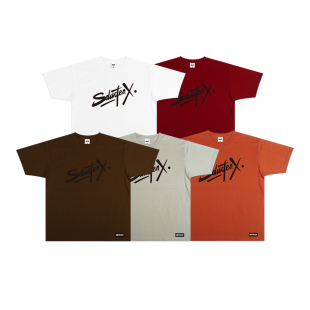 蜜丘琳SDUCFENX国潮小领口短袖 TEE 街头嘻哈街舞说唱学生潮流短袖